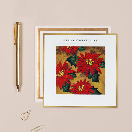 Poinsettia Christmas Card