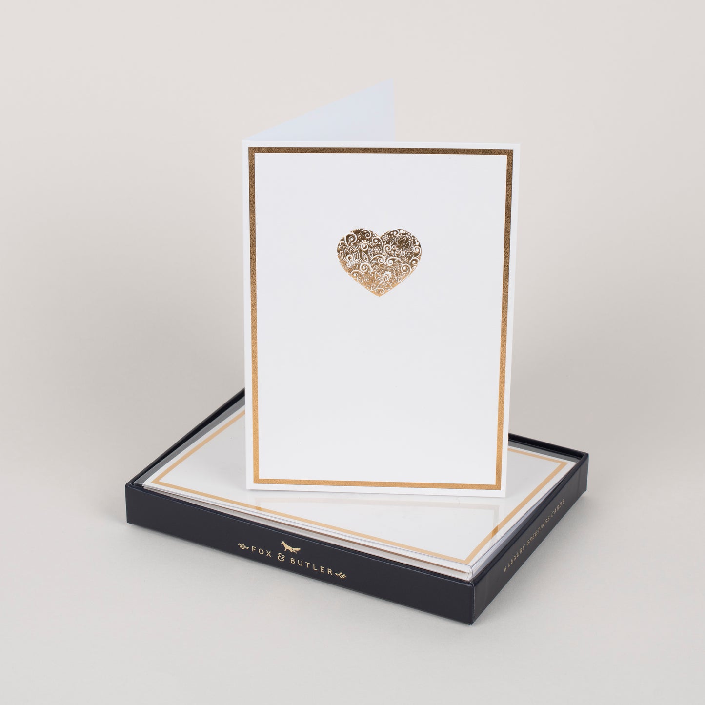 Gold Heart Notecards