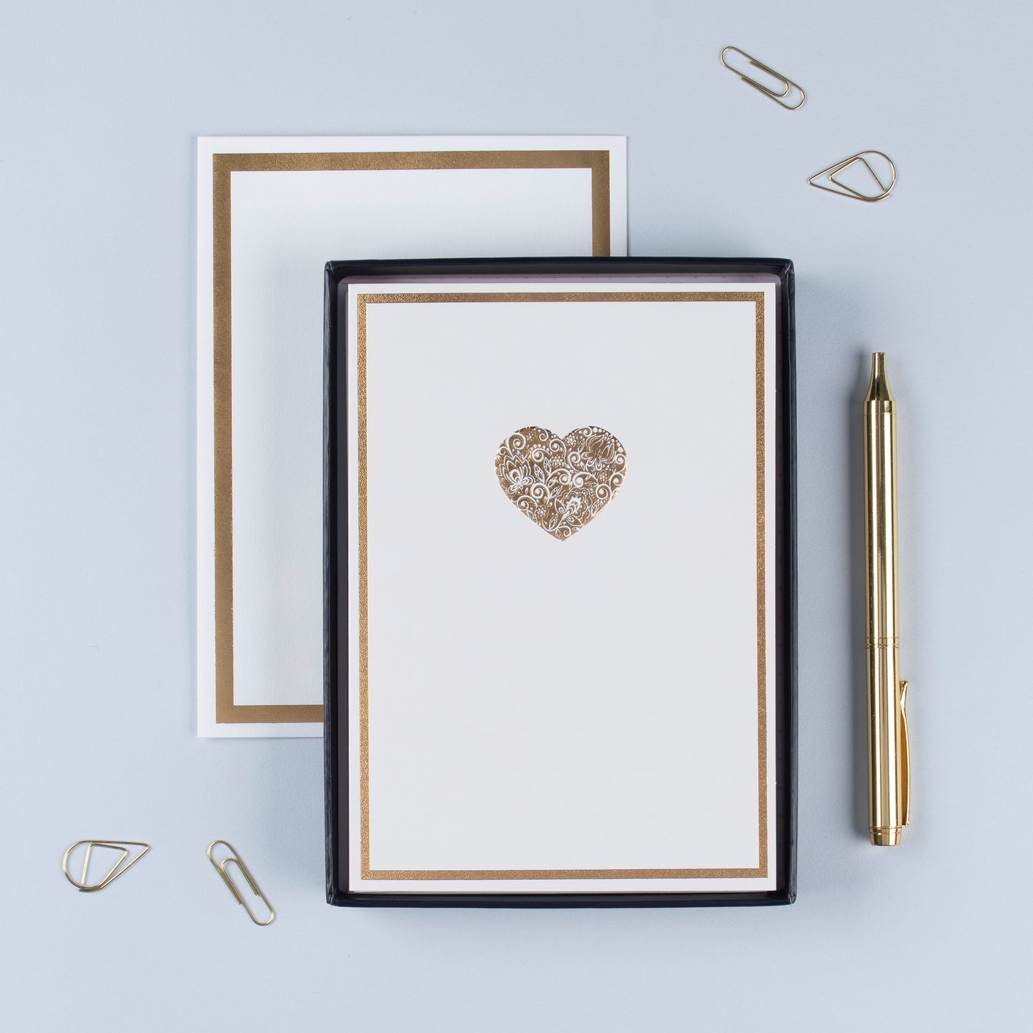 Gold Heart Notecards
